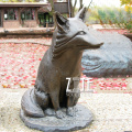 Garden park metal animal statue life size bronze fox sculpture